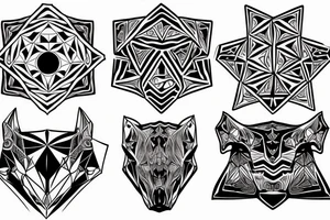 eyes into hexagon hyper squares tattoo idea