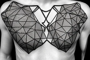 DNA molecules into hexagon hyper squares tattoo idea
