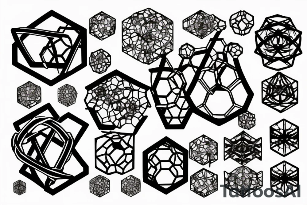 DNA molecules into hexagon hyper squares tattoo idea DNA molecules into hexagon hyper squares tattoo idea