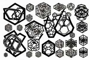 DNA molecules into hexagon hyper squares tattoo idea