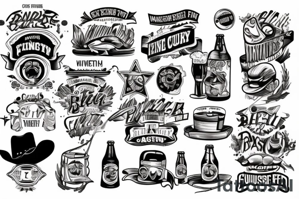 Fishing
Beer drinking 
Country music tattoo idea
