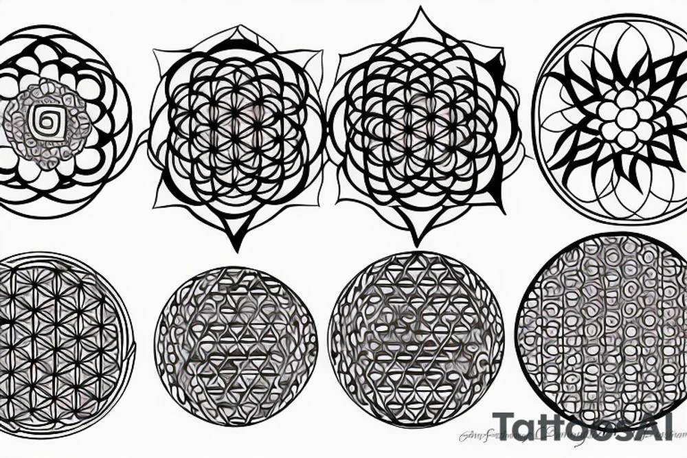 Avatar order of the white lotus, yin yang, flower of life, sacred geometry tattoo idea