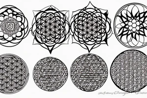 Avatar order of the white lotus, yin yang, flower of life, sacred geometry tattoo idea