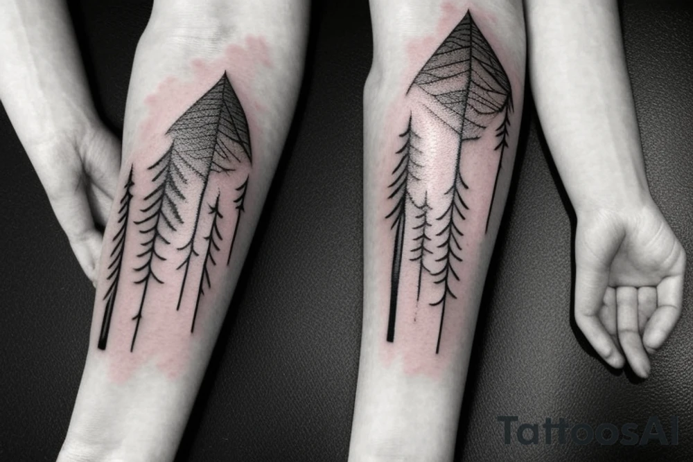 Northern Lights with Cherry Blossoms tattoo idea