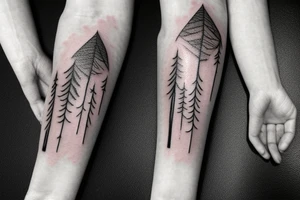 Northern Lights with Cherry Blossoms tattoo idea