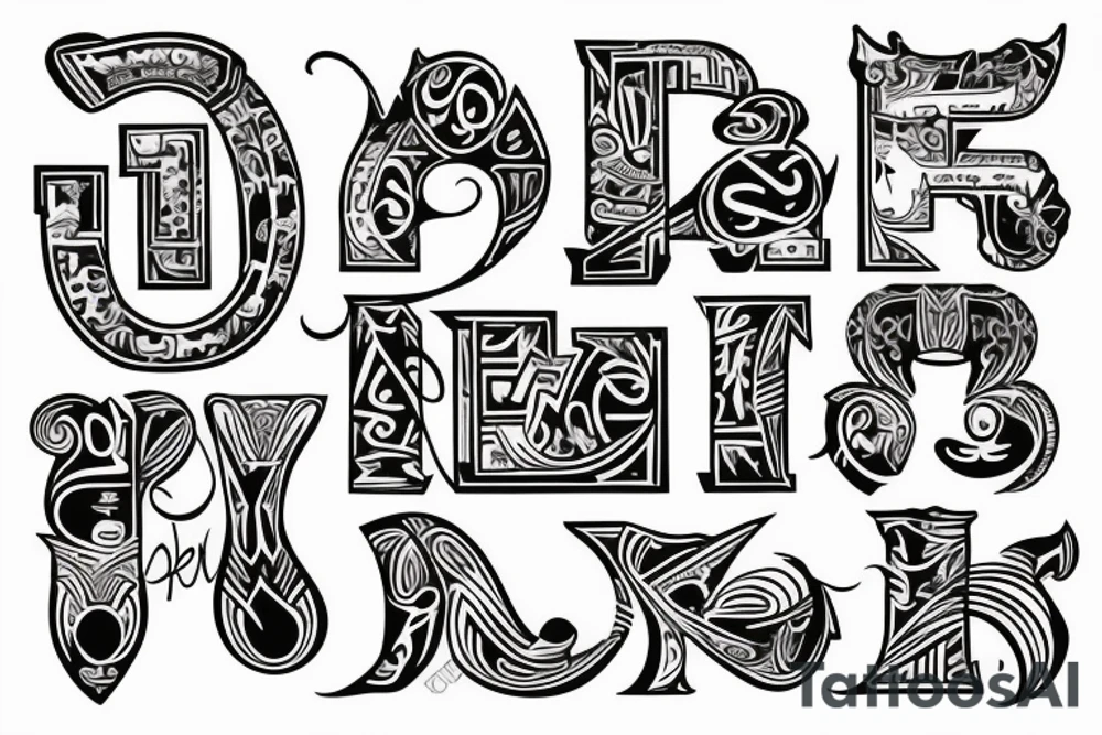 Thick text saying the letters: OL tattoo idea