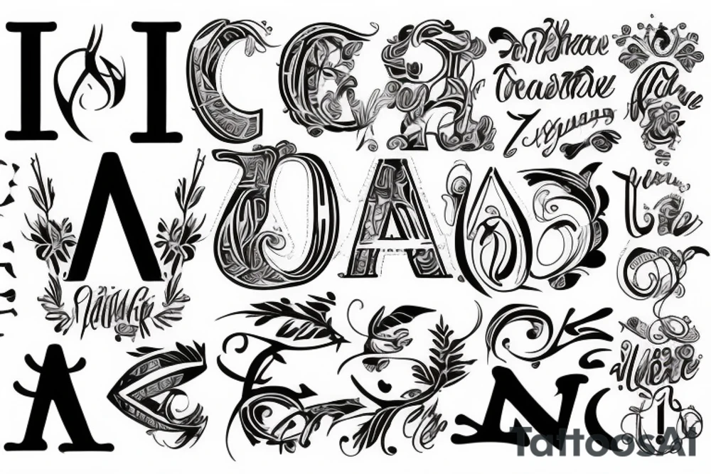 Thick text saying the letters: OL tattoo idea