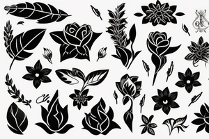 queen of night flower dart sharpen edge tattoo idea