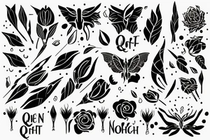 queen of night flower dart sharpen edge tattoo idea