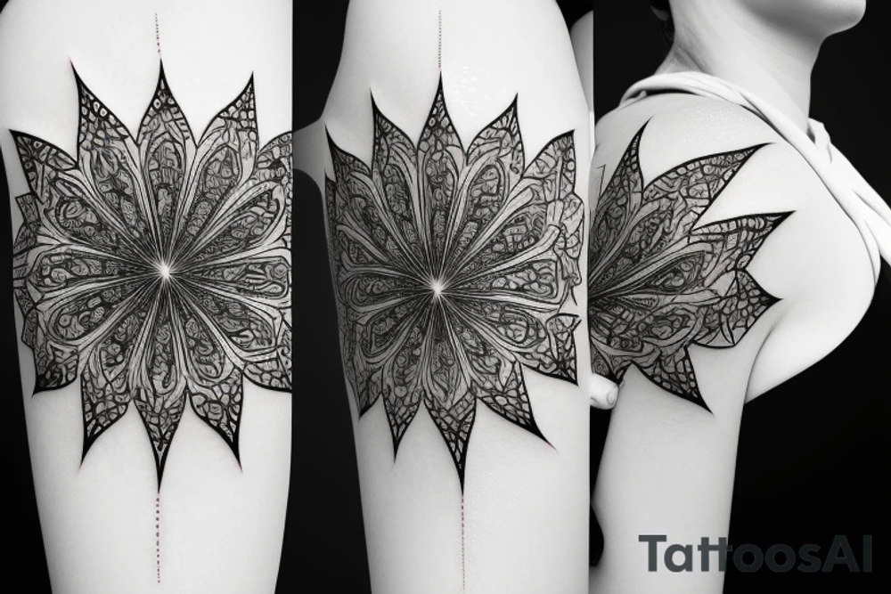 queen of night flower dart sharpen edge tattoo idea