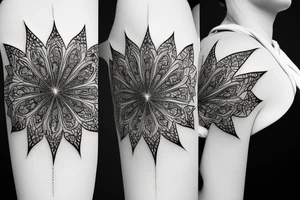 queen of night flower dart sharpen edge tattoo idea