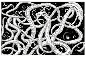 Tentacles reaching out of a rip in space. tattoo idea