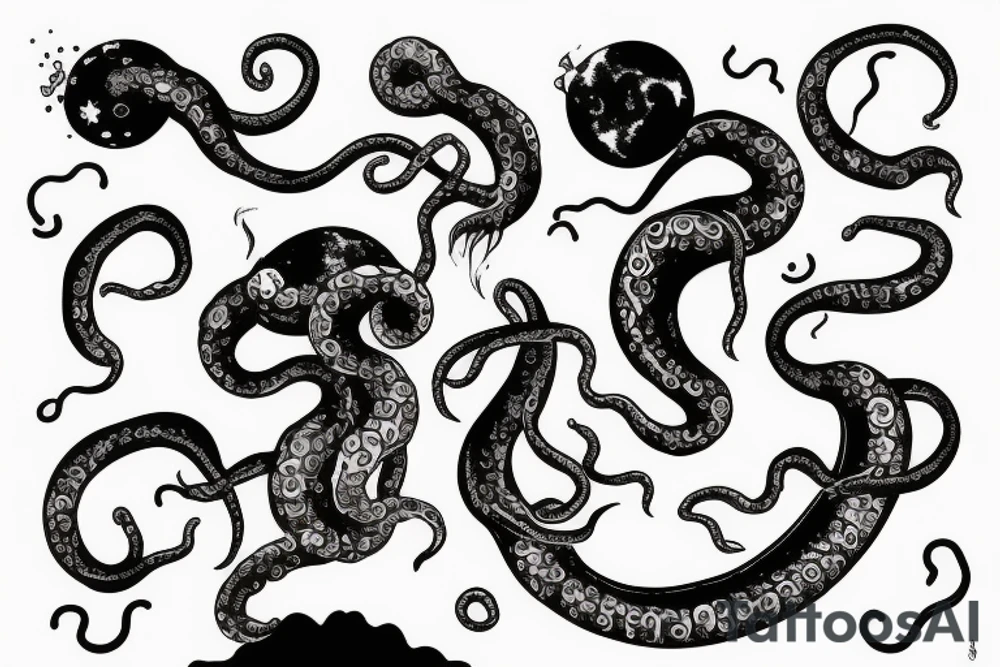 Tentacles reaching out of a rip in space. tattoo idea