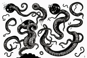 Tentacles reaching out of a rip in space. tattoo idea