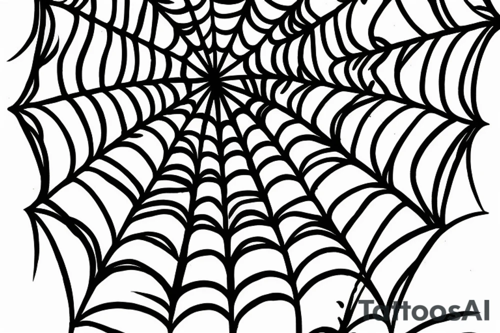 spider web with the style of web from venom from the spiderman movie tattoo idea