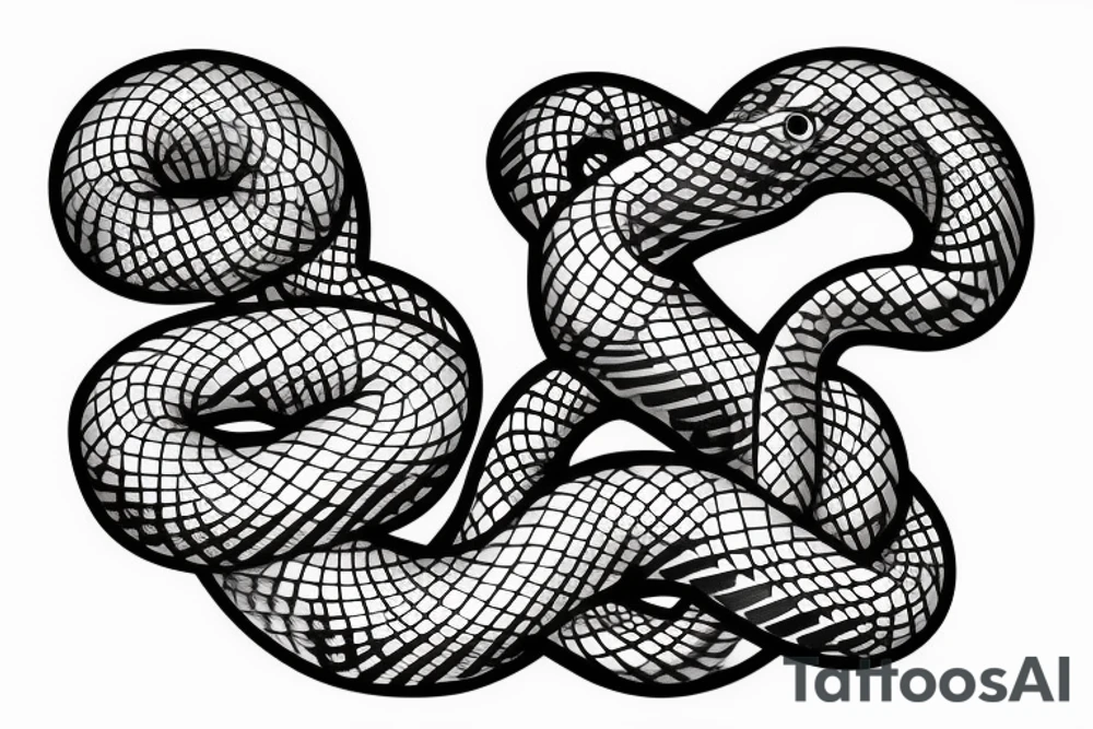 A tattoo with a snake crawling between the letters S N and Y tattoo idea