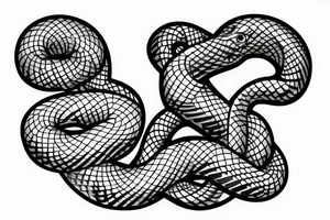 A tattoo with a snake crawling between the letters S N and Y tattoo idea