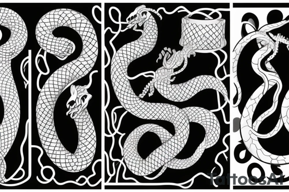 A tattoo with a snake crawling between the letters S N and Y tattoo idea