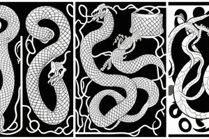 A tattoo with a snake crawling between the letters S N and Y tattoo idea