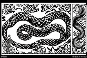 snake crawling between the letters S N and Y tattoo idea