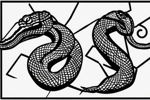 snake crawling between the letters S, N and Y tattoo idea