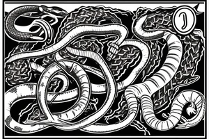 snake crawling between the letters S, N and Y tattoo idea