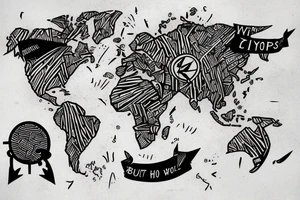 bull, world map,
crypto, travels tattoo idea