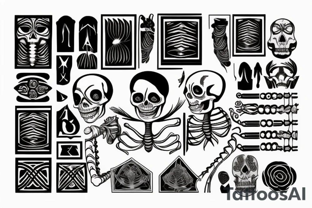Skeleton holding a bong tattoo idea
