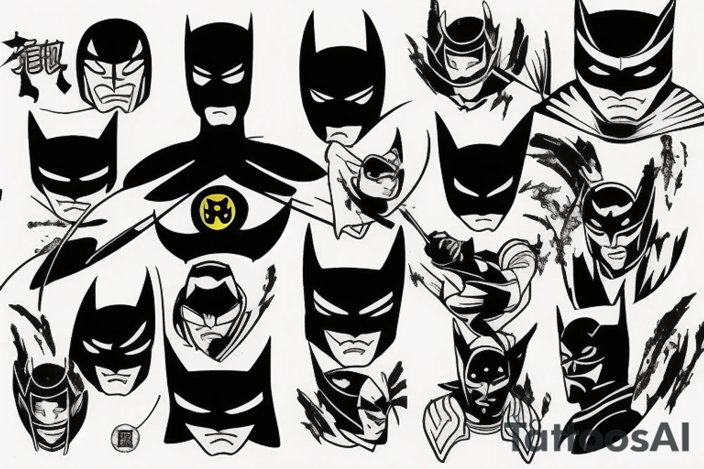 Japanese warrior Batman tattoo idea