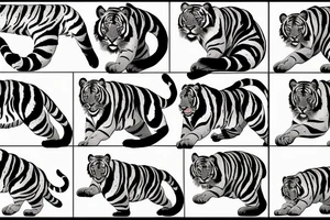 Asian tiger leaping tattoo idea