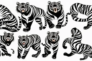 Asian tiger leaping tattoo idea