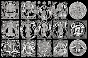 Slavic mythology, Buddhism, symbols of good luck and harmony tattoo idea