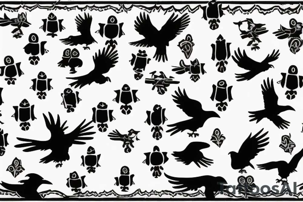 a flying crow with a cross in its paws tattoo idea a flying crow with a cross in its paws tattoo idea