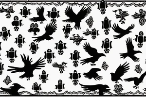 a flying crow with a cross in its paws tattoo idea