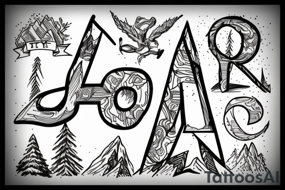 Mountains with the letter Y in them tattoo idea