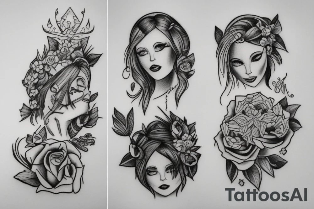 matching sibling tattoos for yvonne and vivian tattoo idea