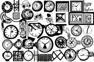 a clock breaking away tattoo idea