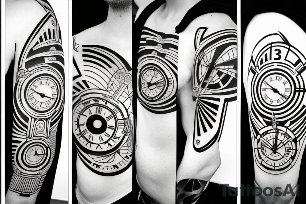 a clock breaking away tattoo idea