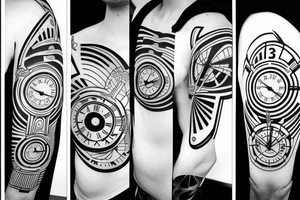 a clock breaking away tattoo idea