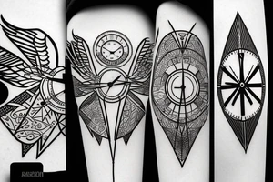 arrow
clock
birds tattoo idea