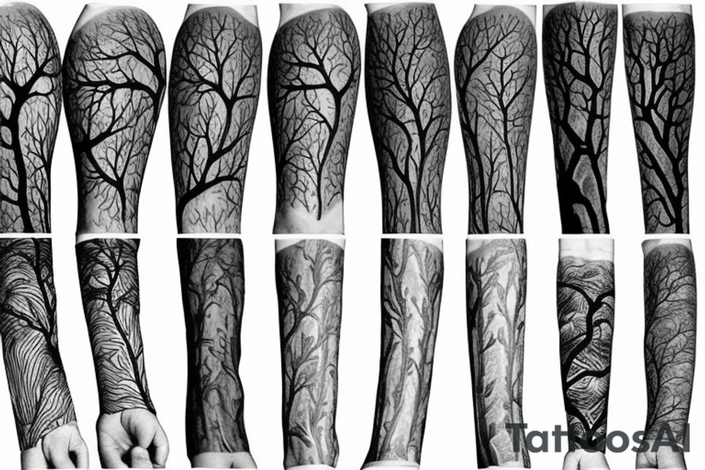 Tree sleeve tattoo idea