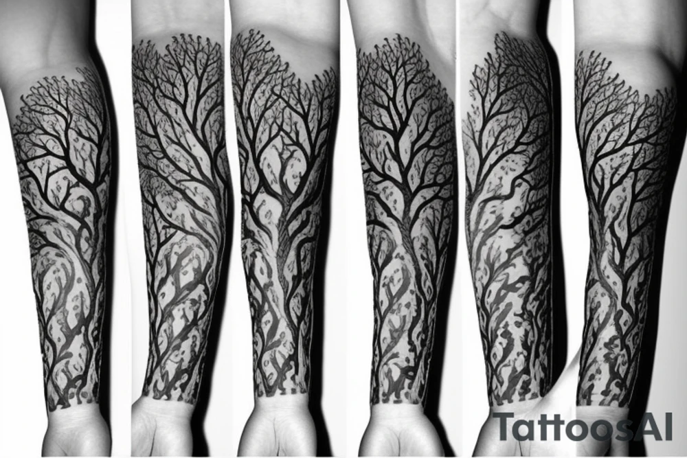 Tree sleeve tattoo idea