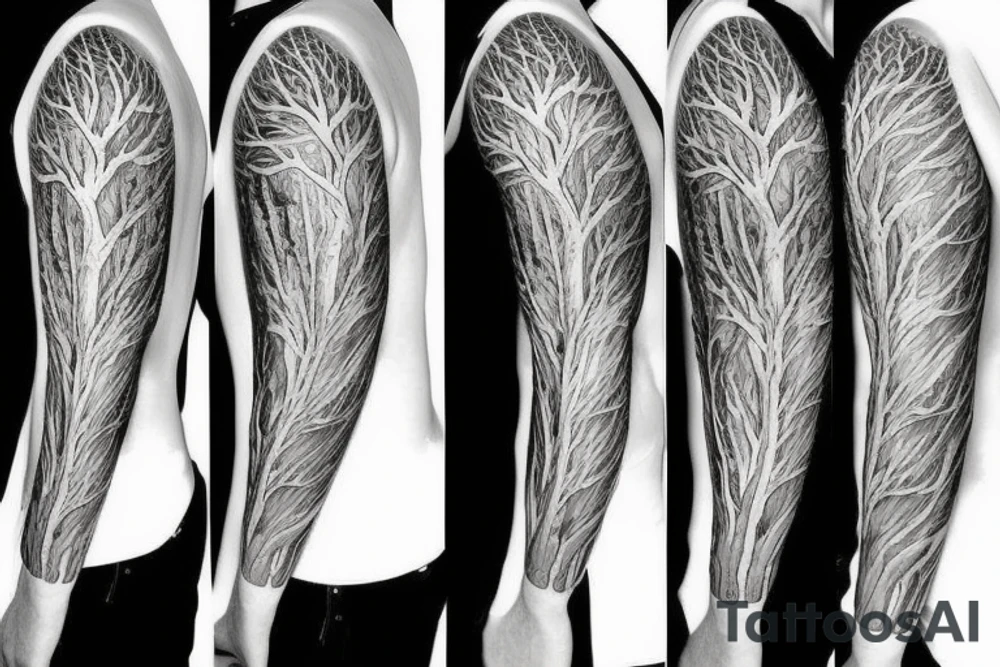Tree sleeve tattoo idea