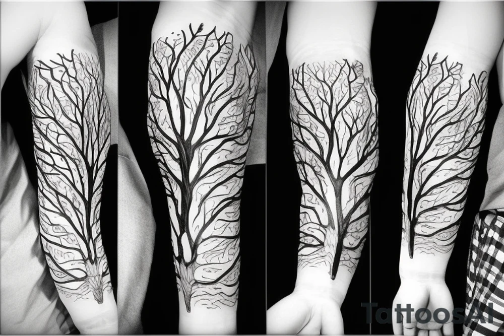 Tree sleeve tattoo idea