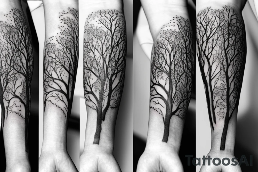 Tree sleeve tattoo idea