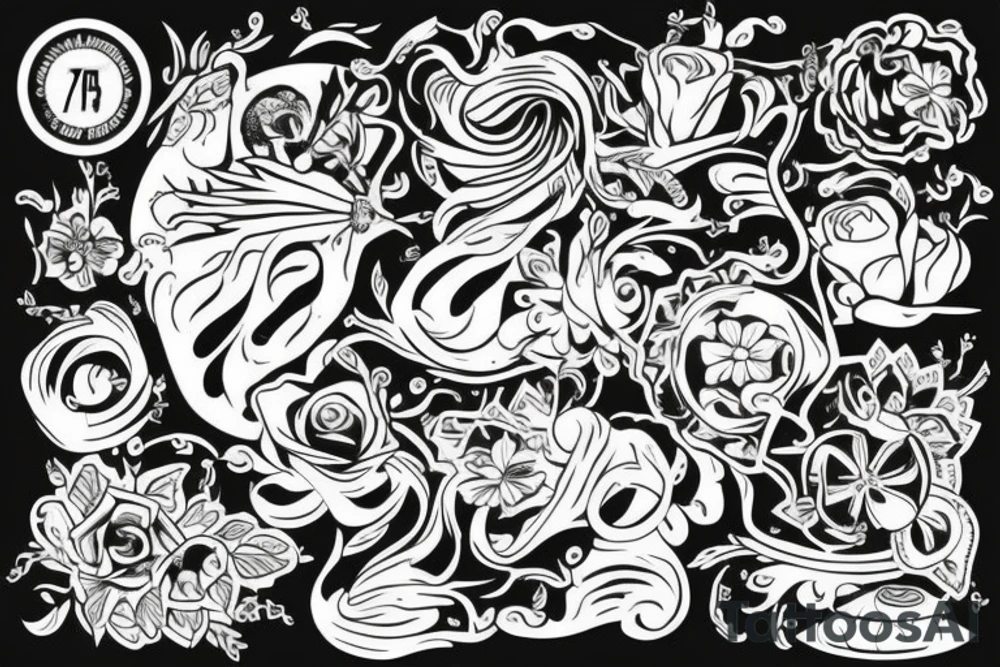 Wiedźmin w kosmosie z jeleniem który ma duże poroże tattoo idea