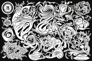 Wiedźmin w kosmosie z jeleniem który ma duże poroże tattoo idea