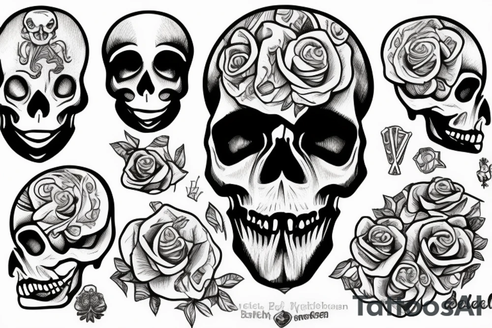 skull with brain out tattoo idea