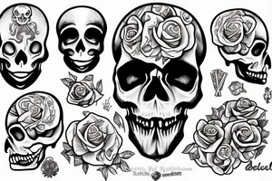 skull with brain out tattoo idea