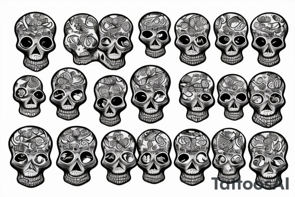 skull with brain out tattoo idea